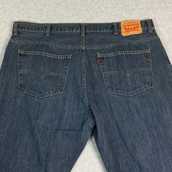 Levi's 559 Relaxed Straight Jeans Mens 42x27 Dark Wash Denim Blue Pants - Picture 13 of 16